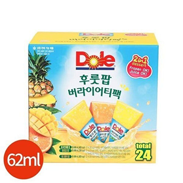 Dole 후룻팝 버라이어티팩 62ml x 24입