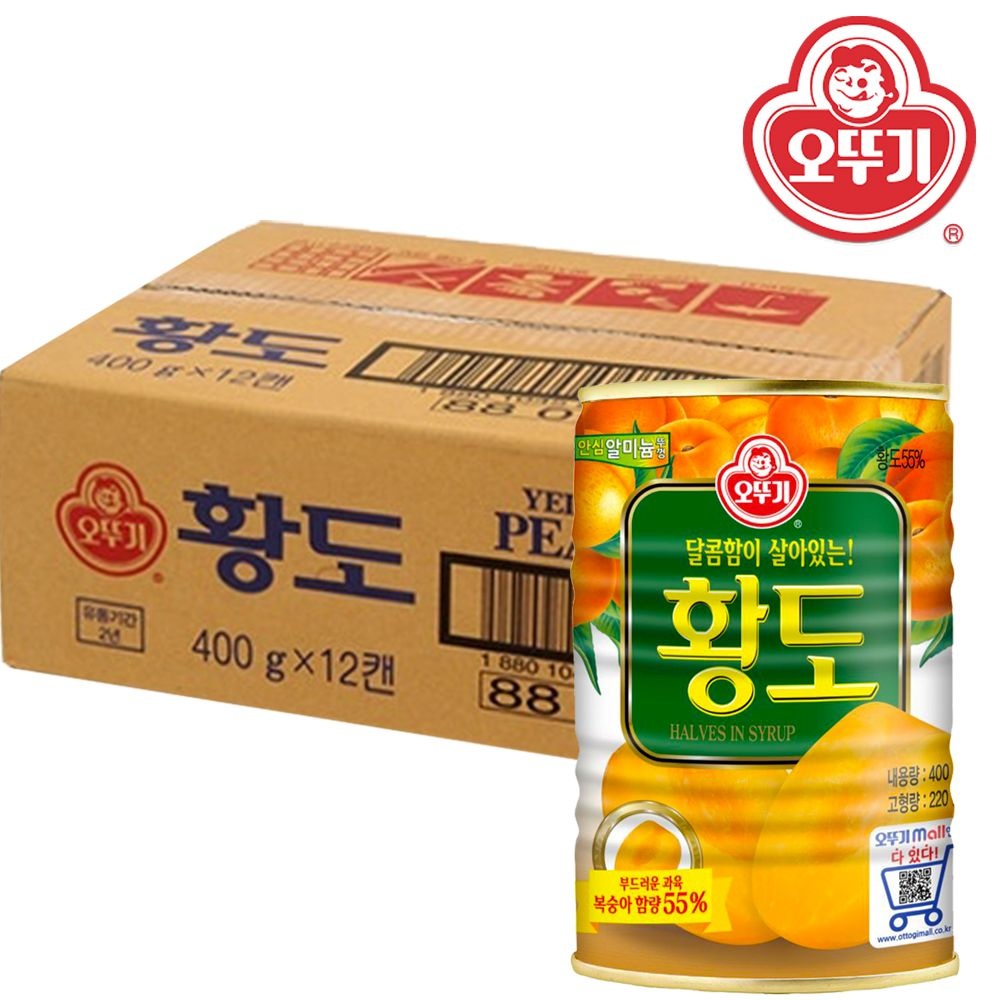 오뚜기 황도 복숭아 과일 통조림 400g 12개
