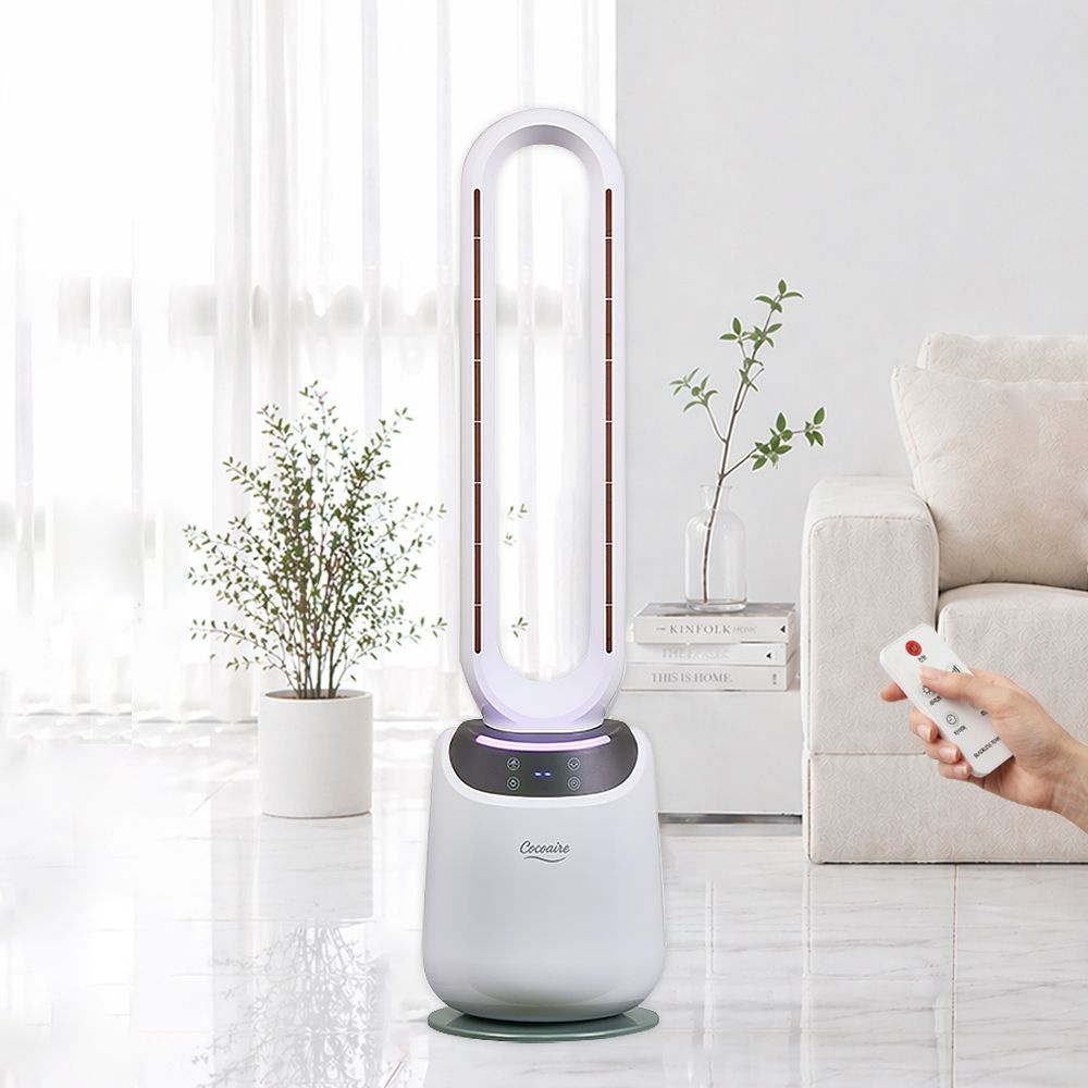 [롯데온] [코코에르] LED 날개 없는 리모컨 선풍기