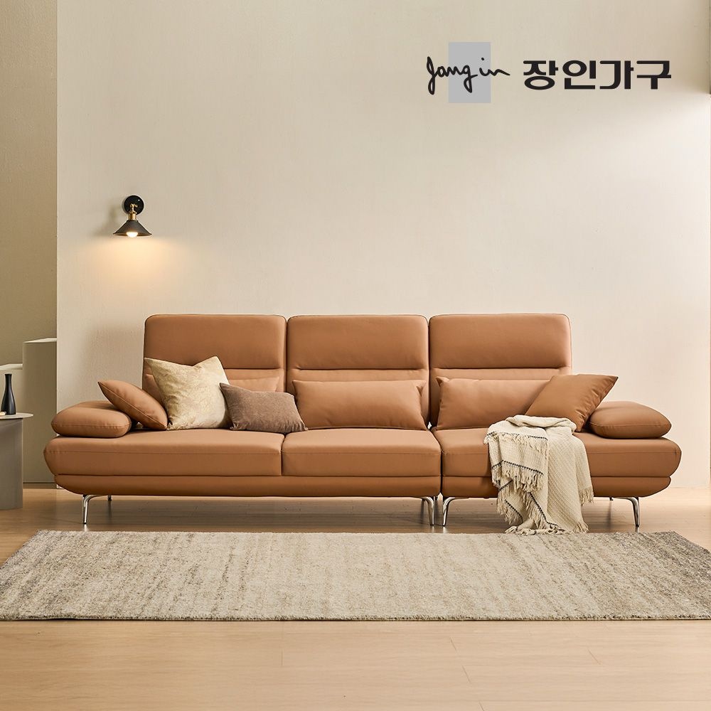 장인가구 도이 4인용 스윙 가죽 소파 (스툴 미포함)