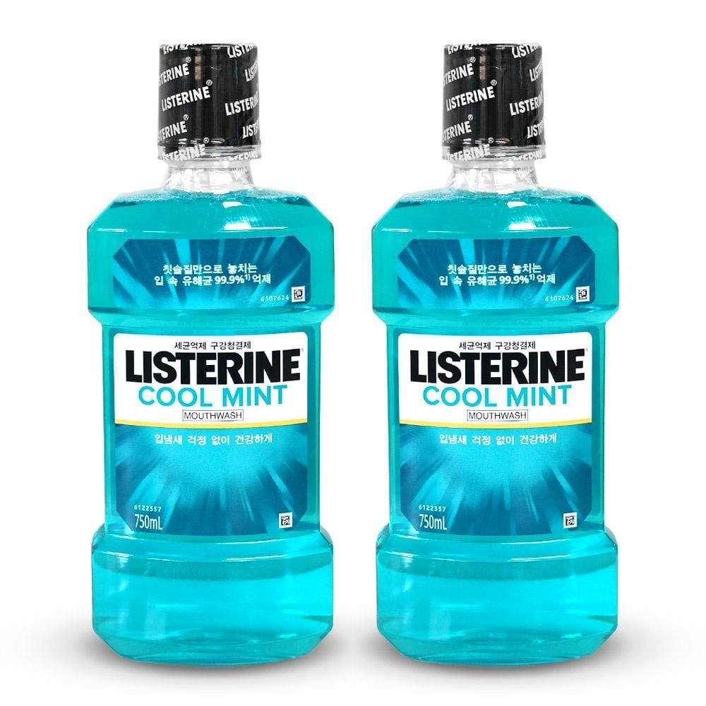 리스테린 쿨민트 입냄새제거 구강청결제 가글 750ml 2개