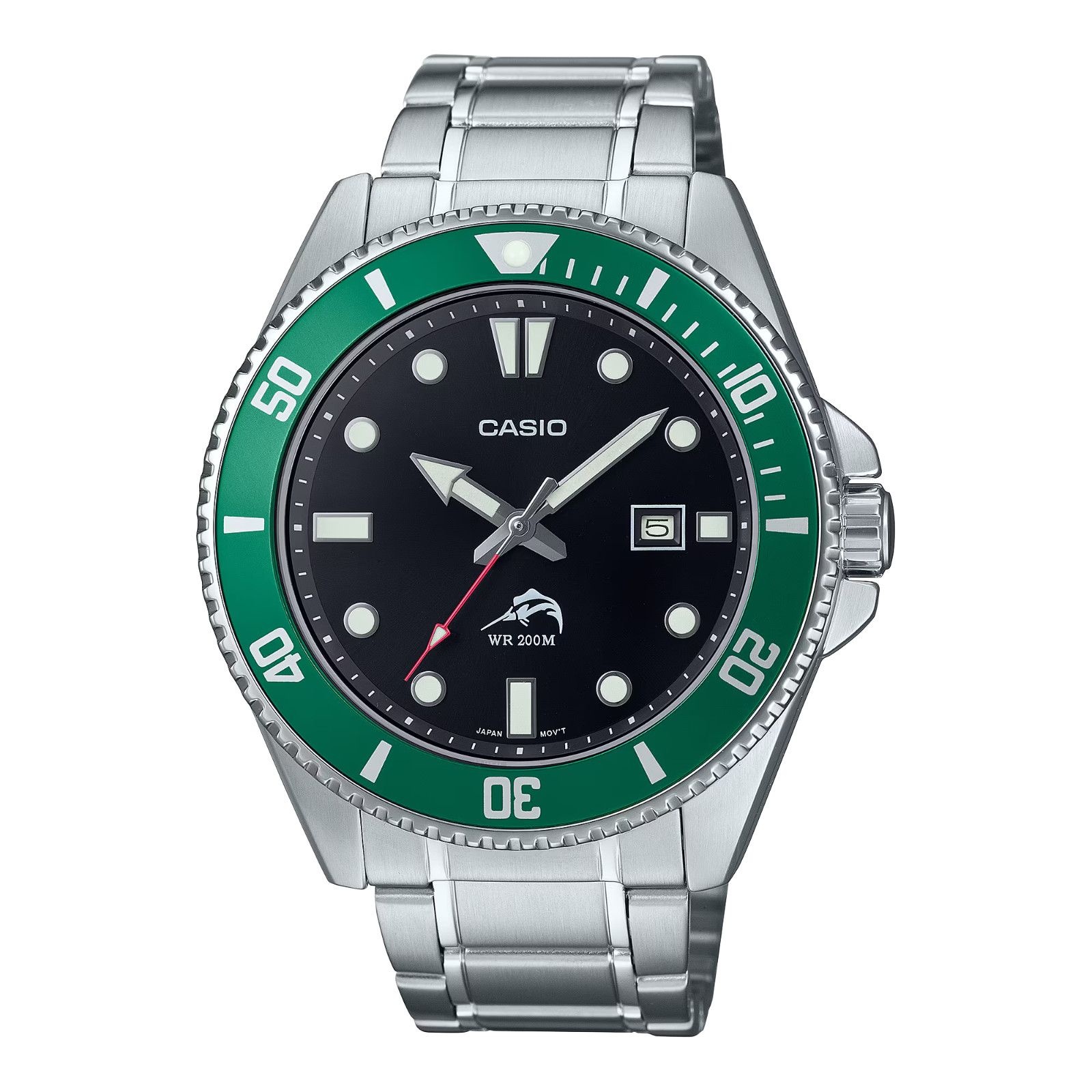 [해외] Casio 카시오 MDV106DD-1A3V 남성용 아날로그 시계 스테인리스 스틸 브레이슬릿 날짜 표시 200m 방수 702483