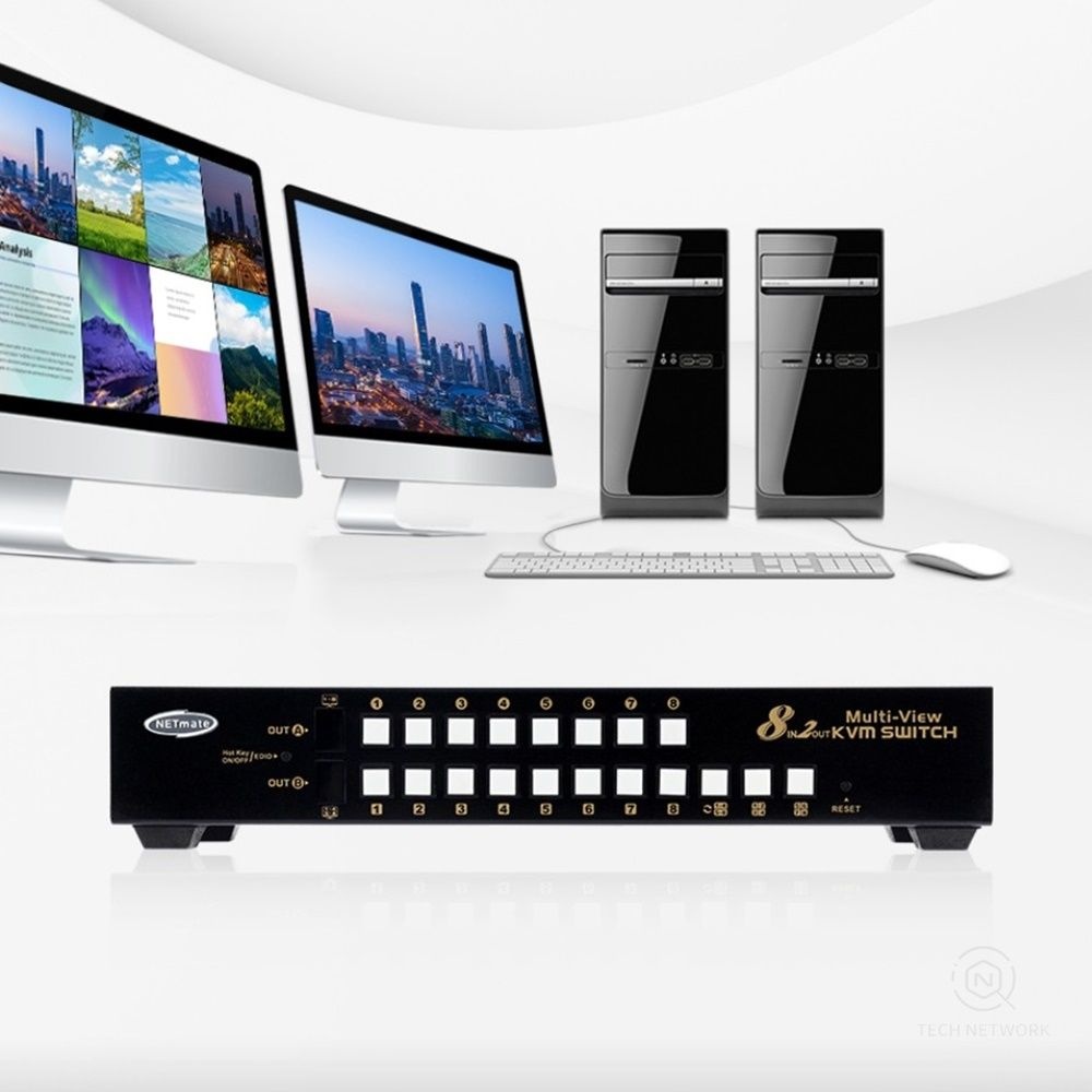 8포트 4K 듀얼모니터 HDMI KVM스위치 컴퓨터 동시제어 컨트롤러 8대1 분배기 연결 다중 접속 셀렉터 컨트롤 멀티