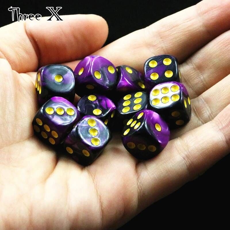 [해외] 보드게임 혼합 색상 효과 12mm D6 더블 큐브 도박 보드 게임 탁상 포커 주사위