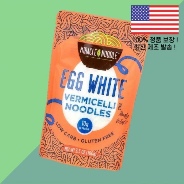 Miracle Noodle [해외] 미라클 누들 당면 달걀 흰자 3.5온스 100g Miracle Noodle Vermicelli Style Noodles Egg White 3.5oz