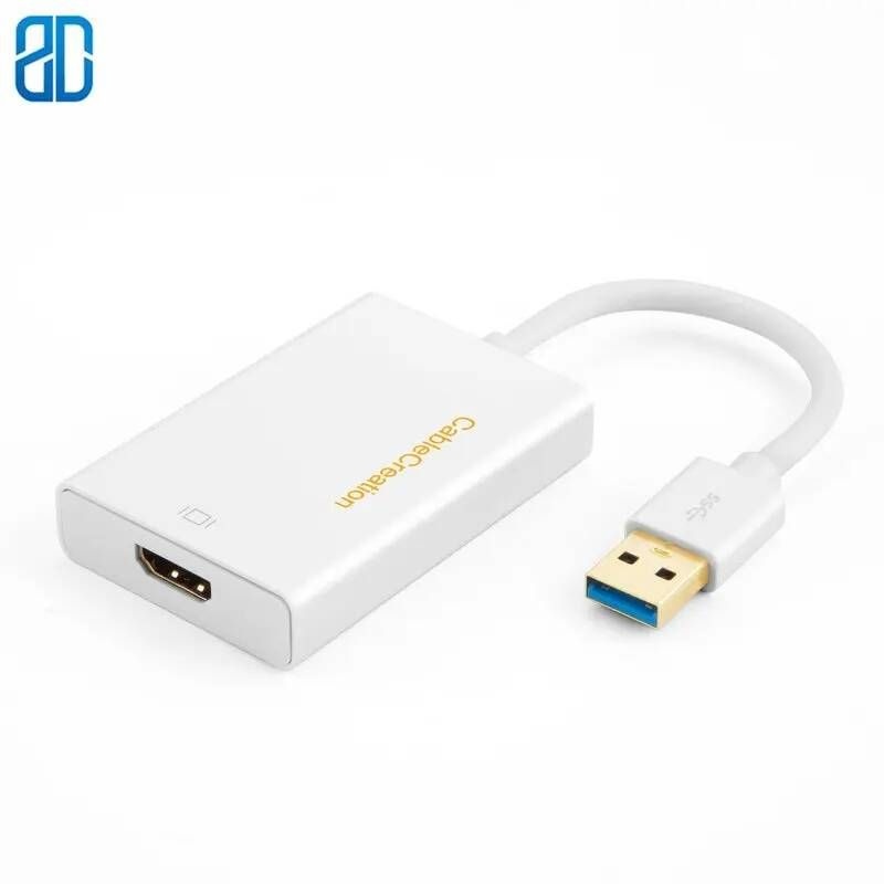 [해외] USB to HDMI 어댑터 (디스플레이 링크 칩셋) 3.0 외부 비디오 카드 호환 Windows 7/8/10 MacOS 및 기타 Display 미러링케이블 MH