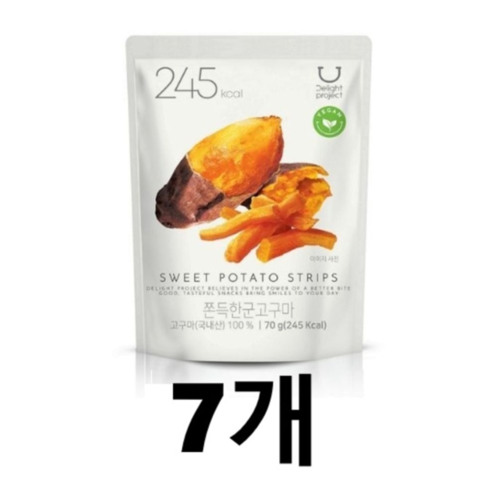 딜라이트 프로젝트 쫀득한 군고구마 말랭이 70g 7개