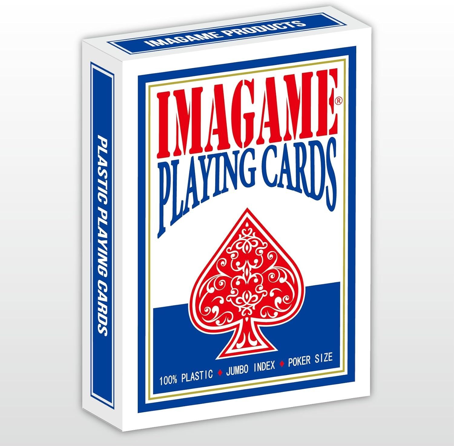 IMAGAME 플라스틱 플레이 카드 실제 포커 카지노 점보 방수 및 세척 가능 텍사스 홀덤 포커에 블루 덱 장