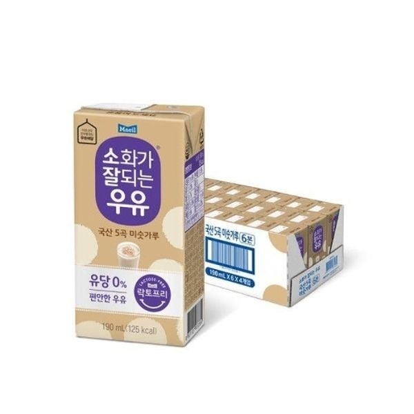 [매일 우유] 매일 소화가잘되는우유 미숫가루 멸균 190ml 24팩