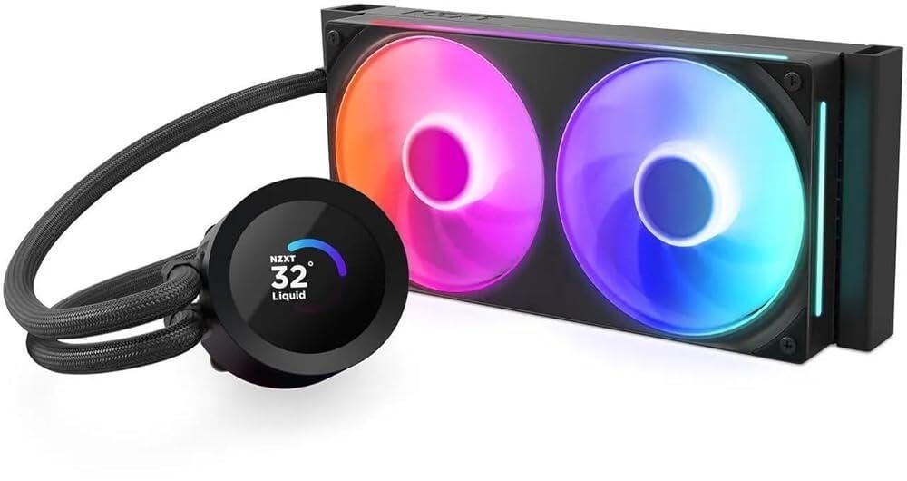 [해외] NZXT 크라켄 120, AIO RGB CPU 수냉 쿨러, 고효율 저소음, 링 LED, AER P 120mm 라디에이터 팬 포함RL-KR120-B1