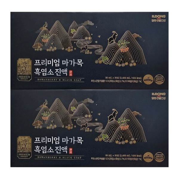 일동생활건강 프리미엄 마가목 흑염소진액 80ml 30포 2박스