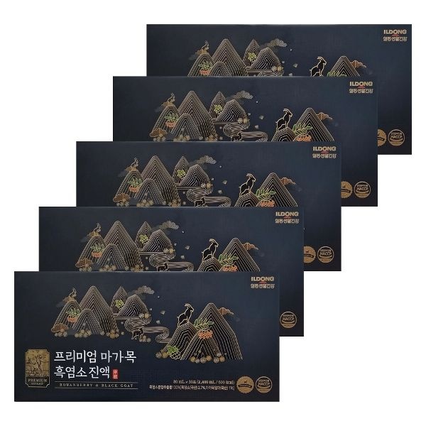 일동생활건강 프리미엄 마가목 흑염소진액 80ml 30포 5박스