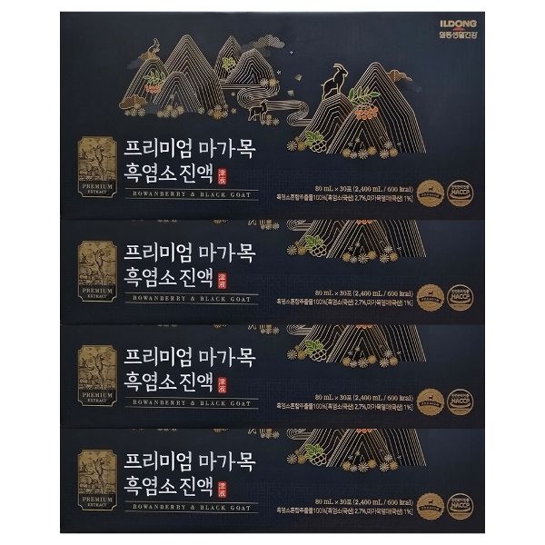 일동생활건강 프리미엄 마가목 흑염소진액 80ml 30포 4박스