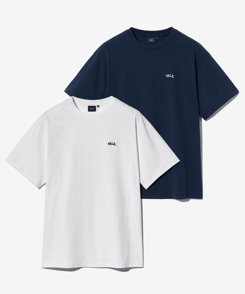 YALE YALE [16수 코마사] 2PAC 2PAC 투팍K 팩 스몰아치 반팔티셔츠 화이트/네이비