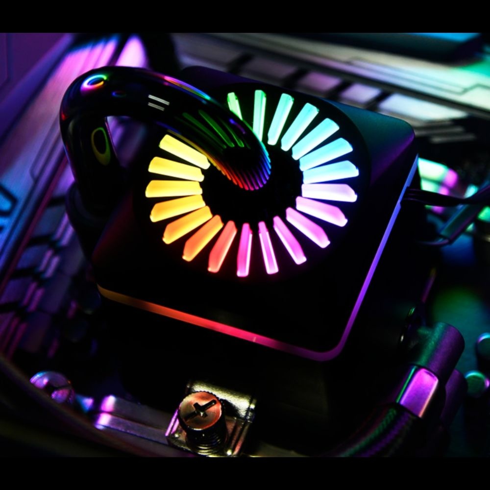 강력한 쿨링성능 자동온도인식 RGB 수냉쿨러(120MM) PC 장치 컴퓨터 부품