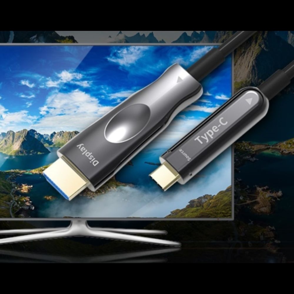 BLC 협력사 고화질 광대역전송 C타입 to HDMI 광케이블(20-60M) 연장 CABLE 모니터 선