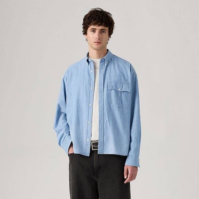 리바이스 <매장정품> 리바이스 LEVIS 남성 잔트 크롭 셔츠 라이트인디고 004GC-0000 706333