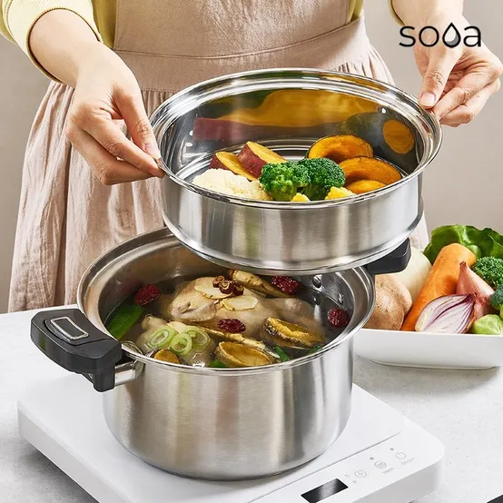 [SOOA] 수아 두가지 요리를 한번에 7L IH 저압냄비 SN-207S