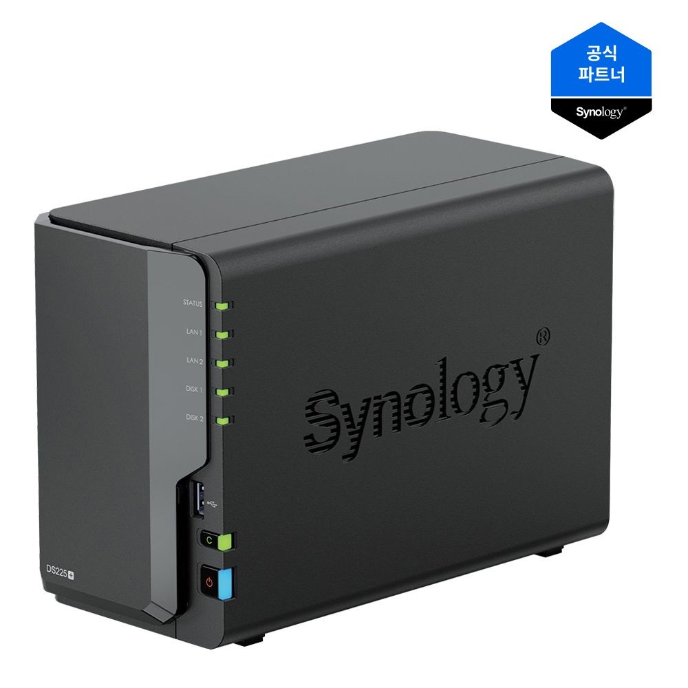 시놀로지 DS225+ [16TB]8TBX2EA HAT3320 HDD 장착 2베이 NAS 스토리지 (초기설정 무료원격지원)