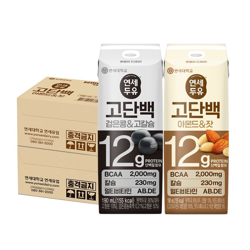 연세우유 연세두유 프로틴 고단백 아몬드 잣 16팩+ 고단백 검은콩 고칼슘 16팩 (총32팩)