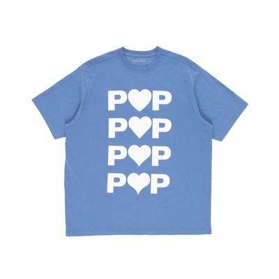 ポップトレーディングカンパニー半袖Tシャツ Pop Hearts Dutch Blue