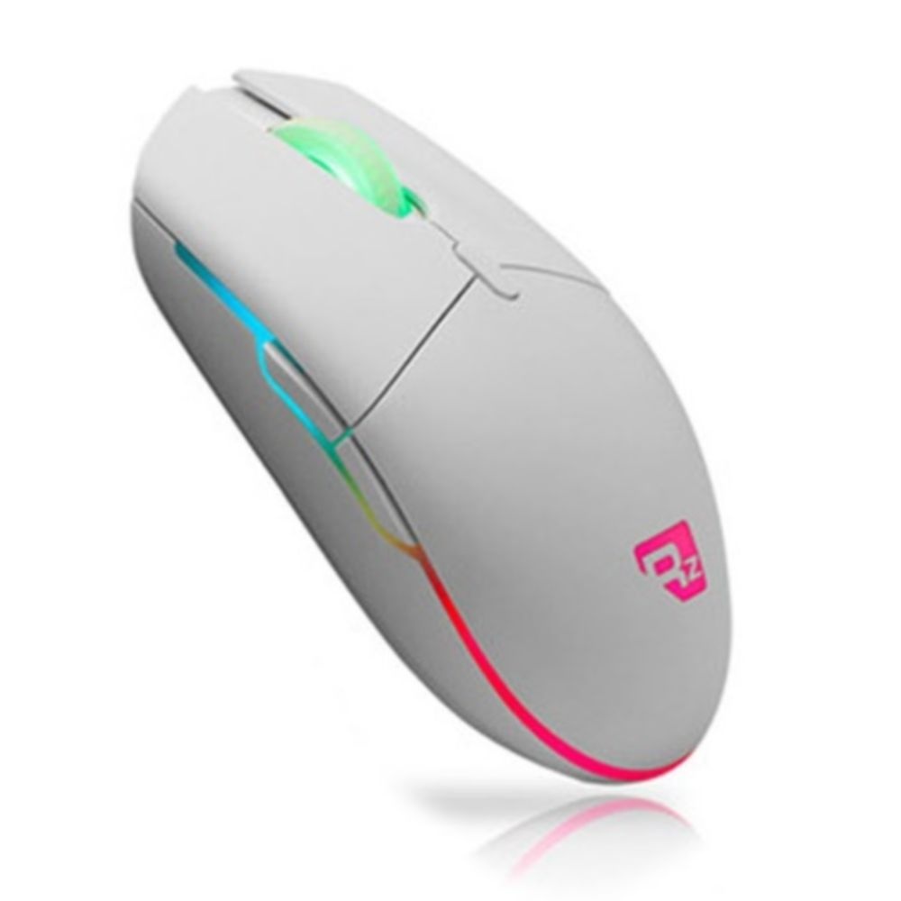 무광화이트 유선 LED 게이밍 마우스 / 맥북 PC 저소음 배그 리니지 롤 예쁜