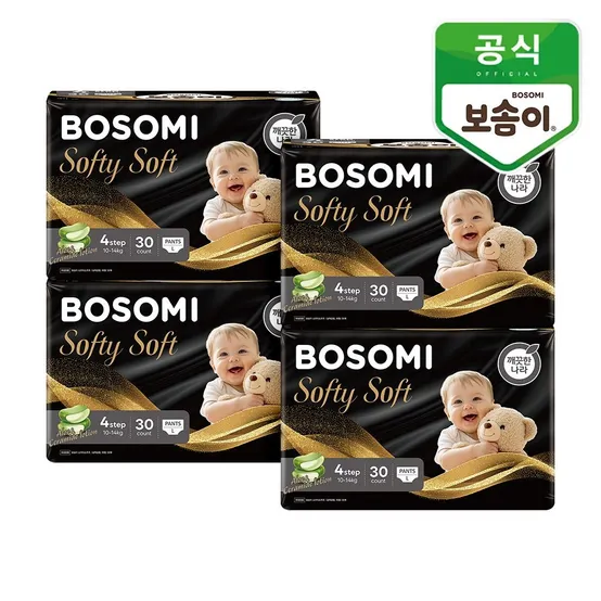 보솜이 소프티소프트 팬티 기저귀 대형 30매 4팩