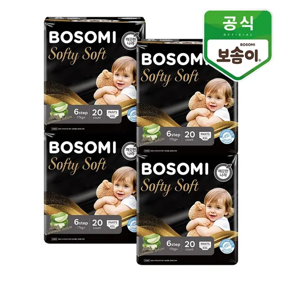 보솜이 소프티소프트 팬티 기저귀 점보형 20매 4팩
