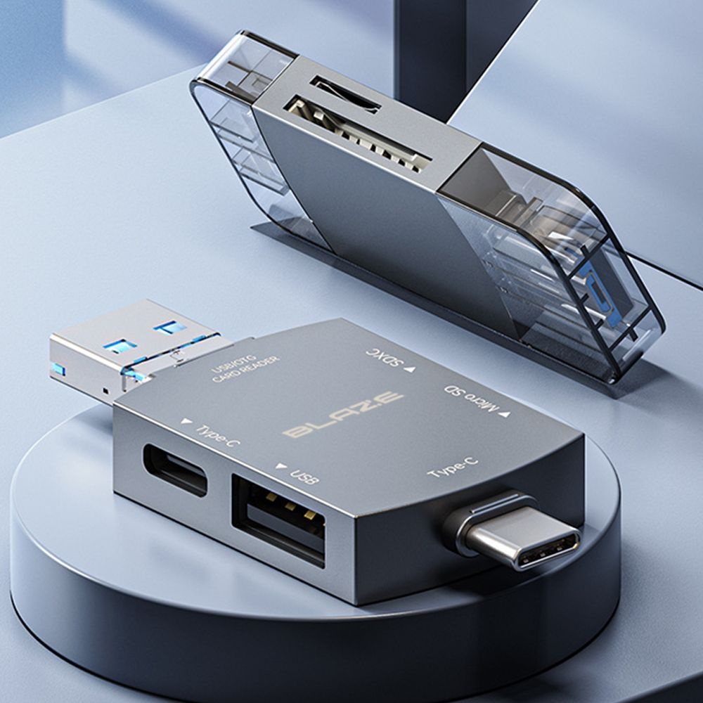 블레이즈 마이크로 SD카드 리더기 C타입 USB3.0 OTG 젠더 블랙박스 2TB 6in1