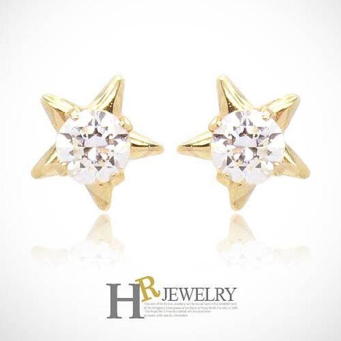[호림 jewelry][호림쥬얼리]14K정.품)히트)예쁜)깜찍(HR)14K 스타큐빅 귀걸이(대)
