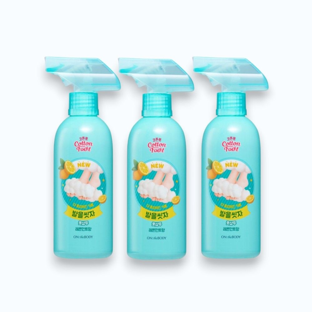 온더바디 코튼풋 발을씻자 풋샴푸 510ml 레몬 3개