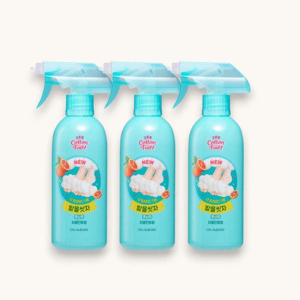 온더바디 코튼풋 발을씻자 풋샴푸 510ml 자몽 3개