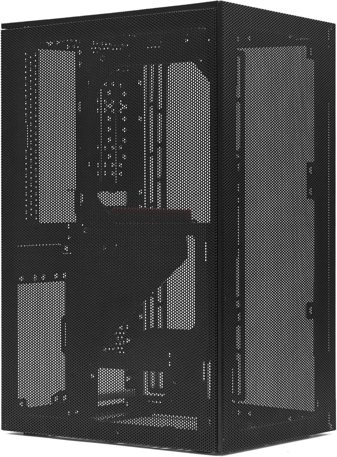 SSUPD 메쉬룸 S V2 미니 ITX 게이밍 PC 케이스(SFF) 풀 메쉬 패널(PCI 50 라이저 케이블 ) 호환 가능한 ATX MB/RX9070/5090/280mm