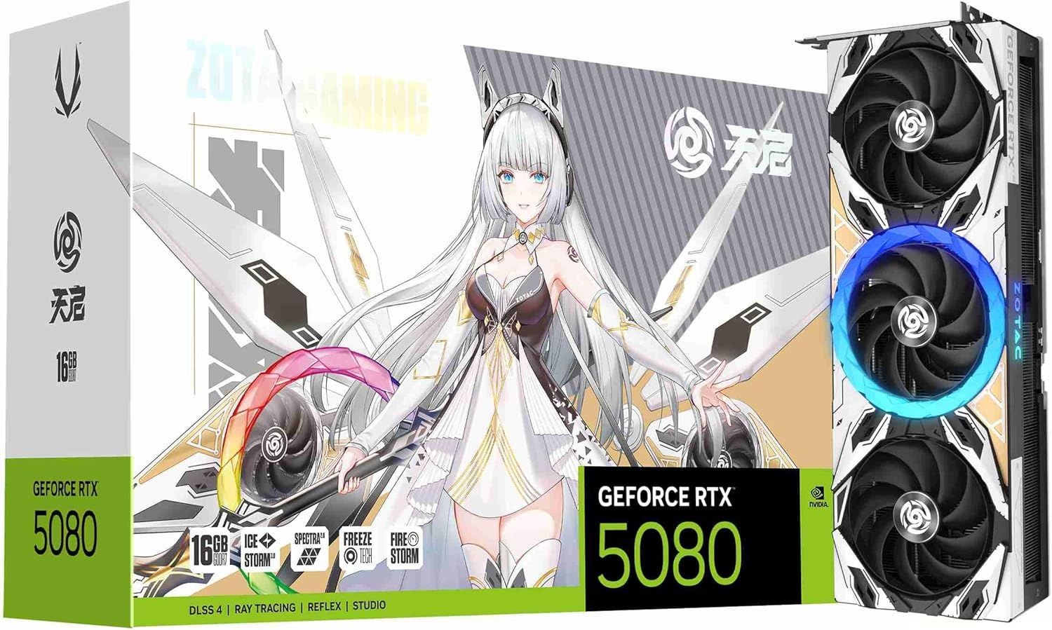 ZOTAC 게이밍 지 RTX 5080 아포칼립스 OC DLSS 4 6GB DR7 256비트 30Gbps PCIE 50 그래픽 카드 스 30 어드밴스드 쿨링 스펙트라 20