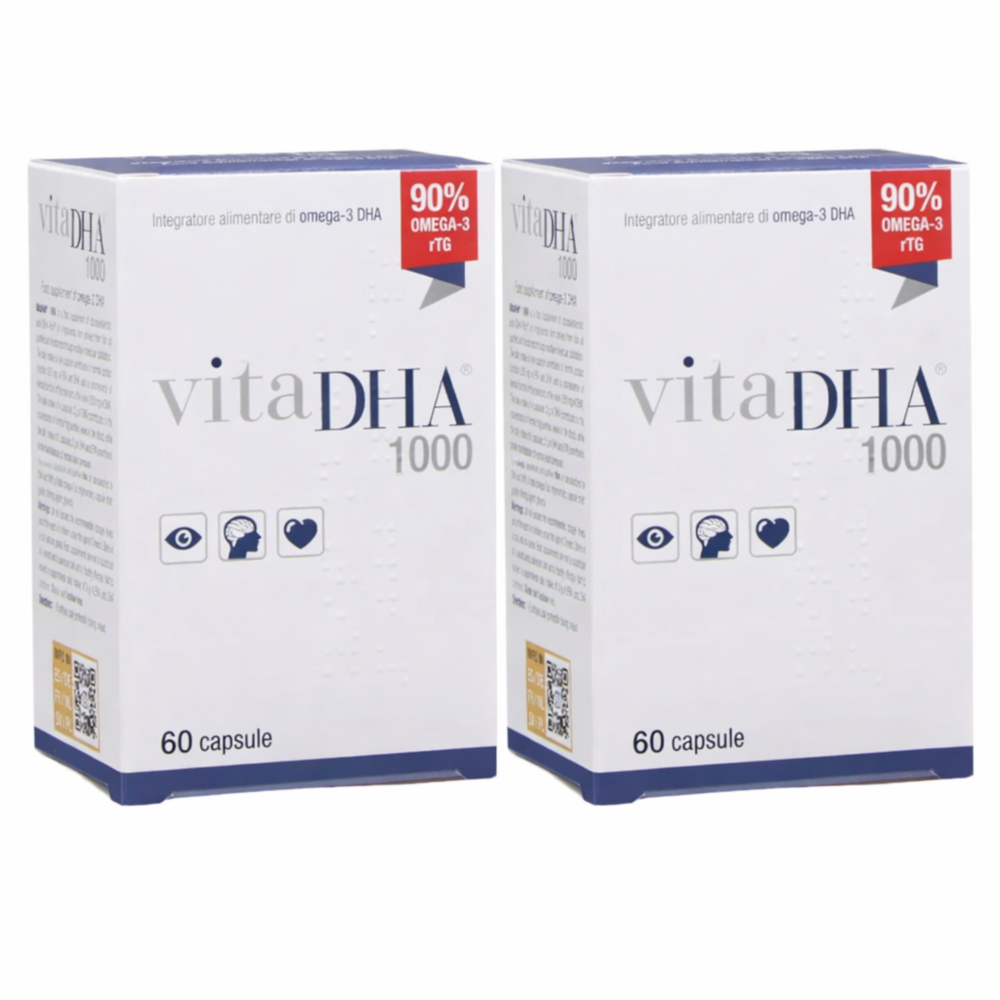 UGA Vita DHA 1000 오메가3 60캡슐 x 2개 고순도90% 흡수율 높은 DHA