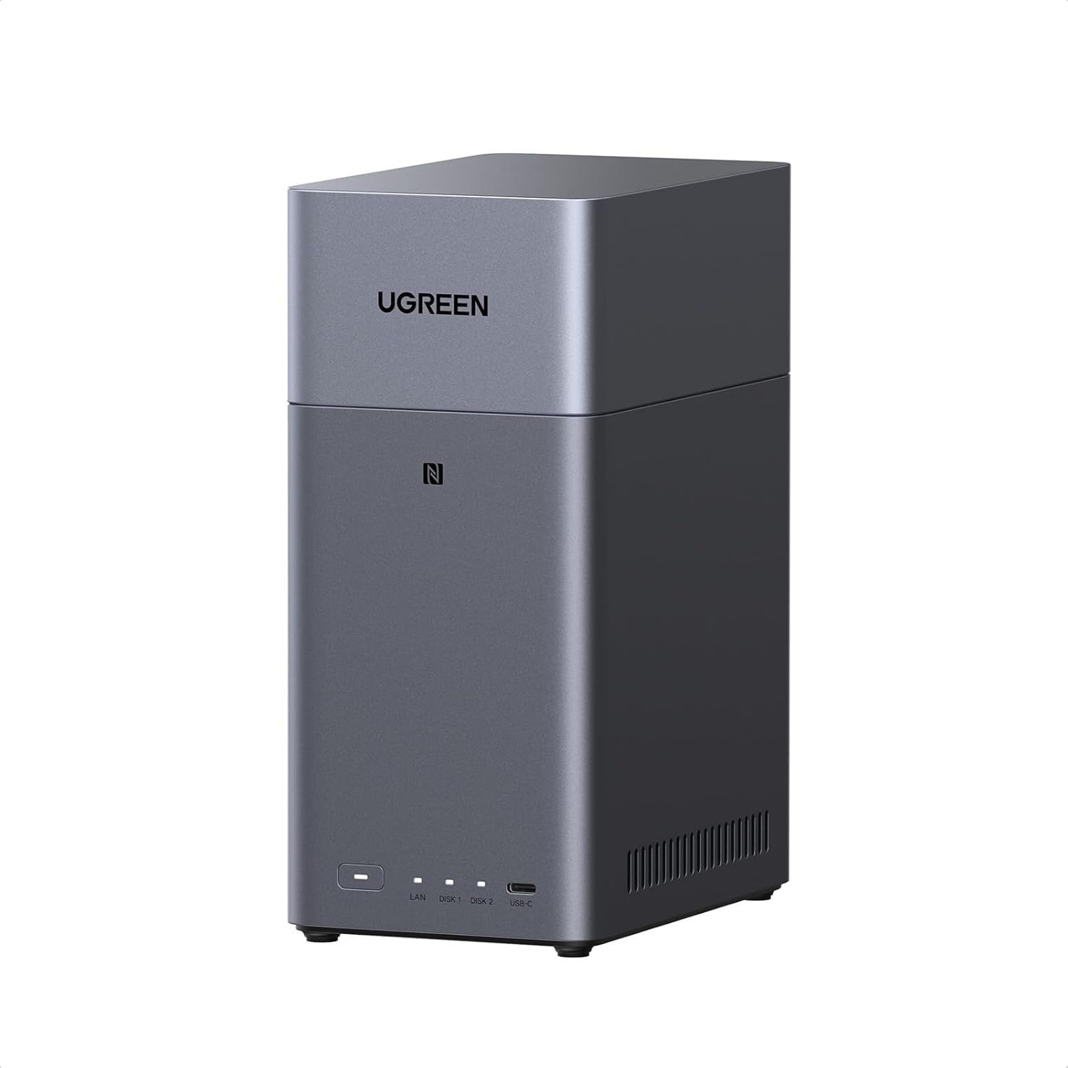 NASync DH2300 2Bay 데스크톱 NAS 지원 용량 60TB(디스크리스) 원격 액세스 AI 사진 앨범 초보자 시스템 4GB LPDDR4X RAM GbE 4K