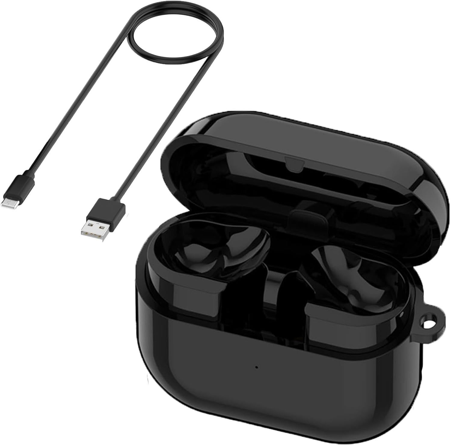 버즈 3 프로 SMR630 교체용 충전기 케이스 도크 크래들 USB C 케이블 스테이션 액세서리 (블랙)