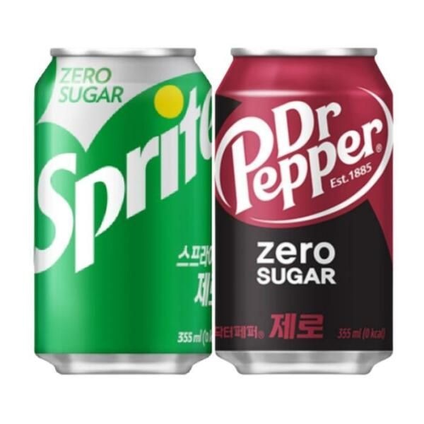 [셀러허브 식품] 355ml 닥터페퍼 제로 12 + 스프라이트 제로 12 / 총 24개