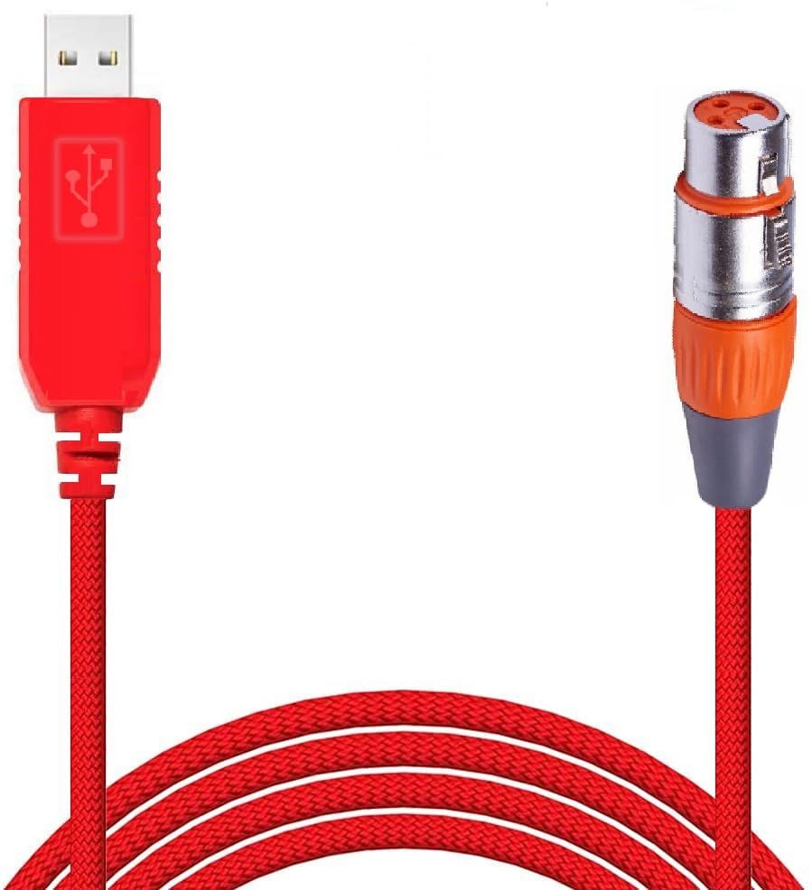 Feeek USBDMX 어댑터 RS485 컨버터 3PIN XLR 여성 DMX52 프리스타일러 소프트웨어 PC 제어 디머 케이블(FT232RL 칩 지원 Win0 Mac