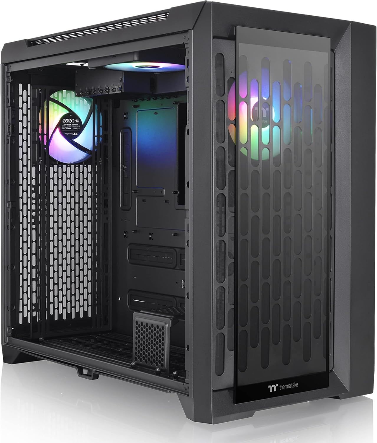 Thermaltake CTE C750 TG EATX 풀 타워 중앙 집중식 열효율 설계 3x40mm CT40 팬 사전 설치 강화 유리 전면 및 측면 패널