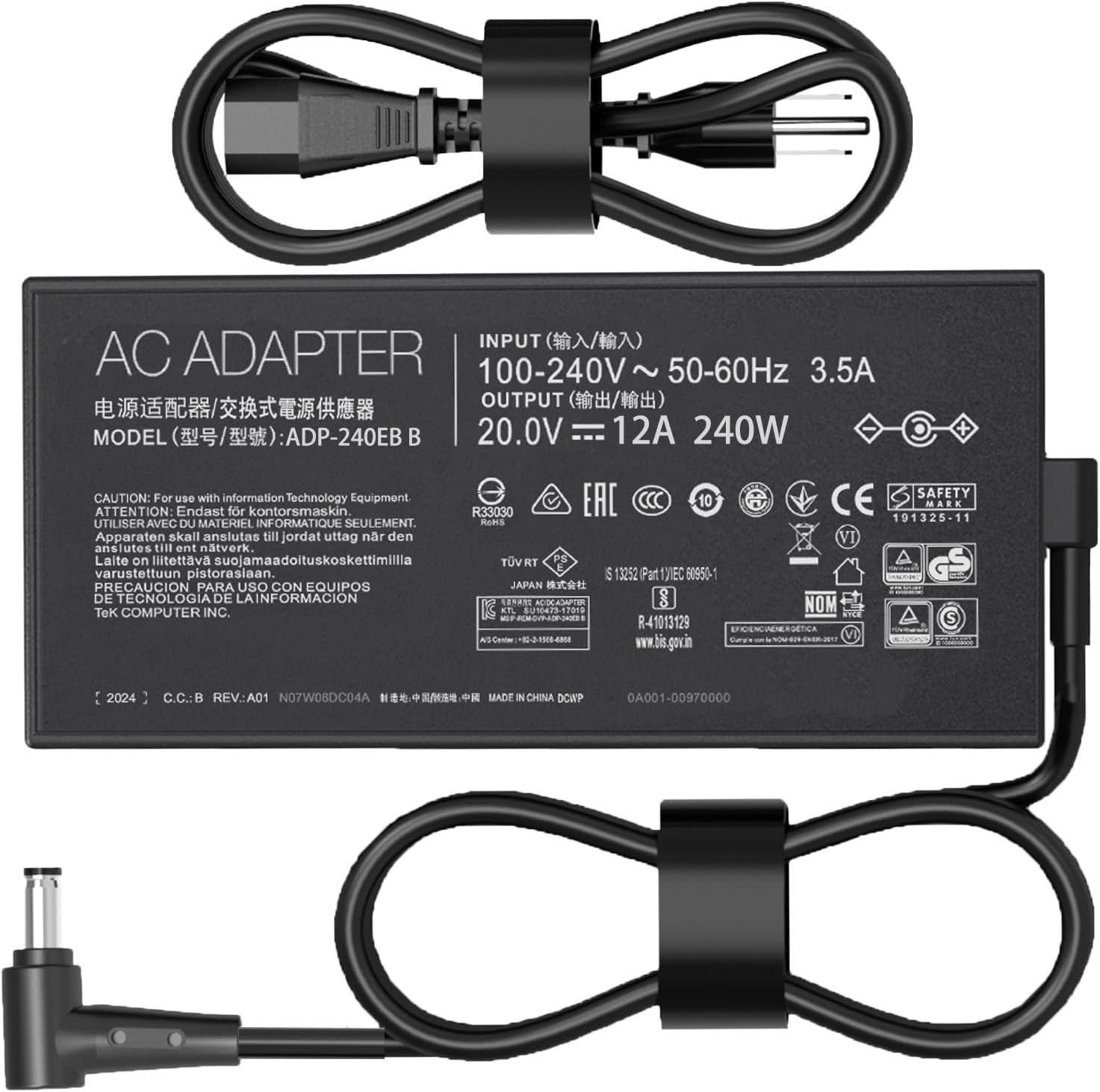 OAOMER 240W 충전기 ADP240EB B TUF F7 F6 F5 A5 Zephyrus Duo 5 S M6 G5 G6 S7 ROG Strix Scar G7 book 6X 플로우 X6 게이밍 노트북과