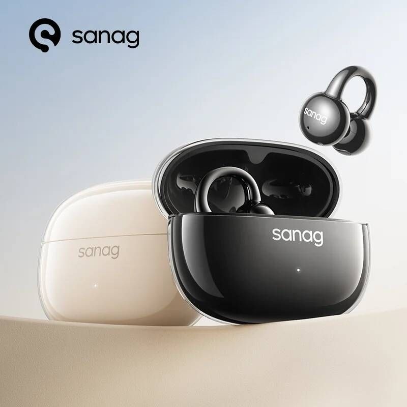 Sanag [해외] Sanag Z60S 이 클립형 OWS 이폰 HiFi 사운드 오픈 이버드 블루투스 무선 헤드폰 플래시