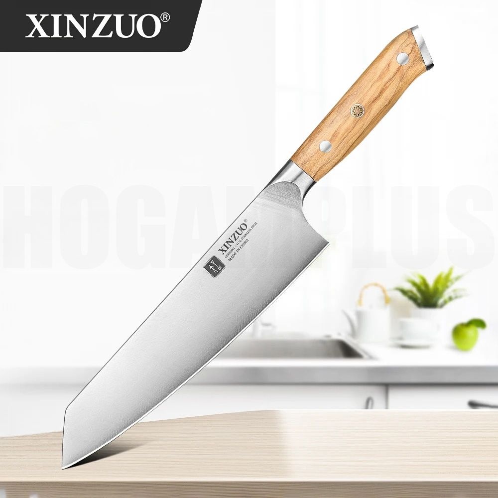XINZUO 분카 나이프 8.3인치 독일1.4116강 주방 칼 식도 올리브우드핸들
