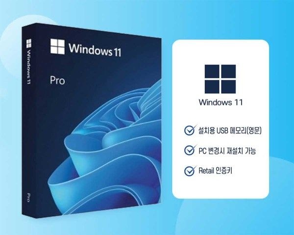 텐바이텐 영문 MS 윈도우11 프로 FPP 리테일키 처음사용자용 USB