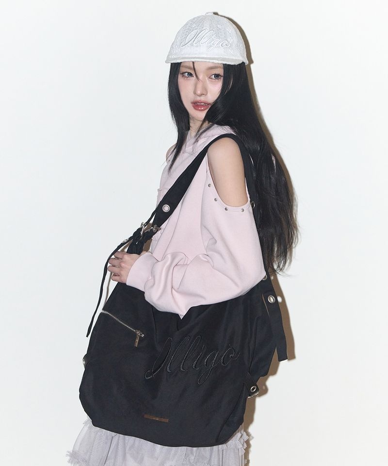 ILLIGO 5월 8일 ILLIGO 레터 빅 숄더 백 블랙 1245092