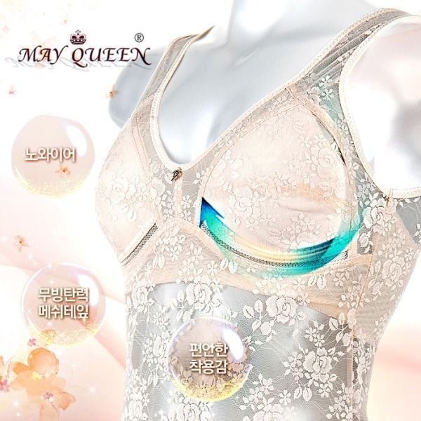 [패션플러스][메이퀸][MAY QUEEN] 플라워 시스루 무빙 메쉬 홑겹 브라 런닝 mrb77