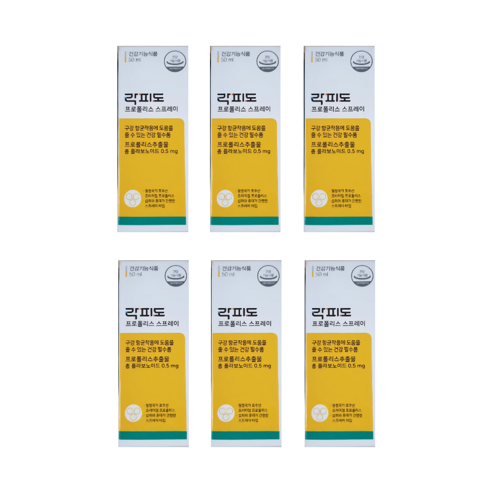 락피도 프로폴리스 구강항균 스프레이 50ml, 6개