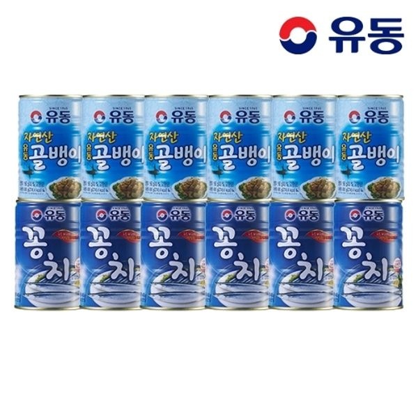 [유동] 자연산골뱅이 400g x6개 +꽁치 400g x6개