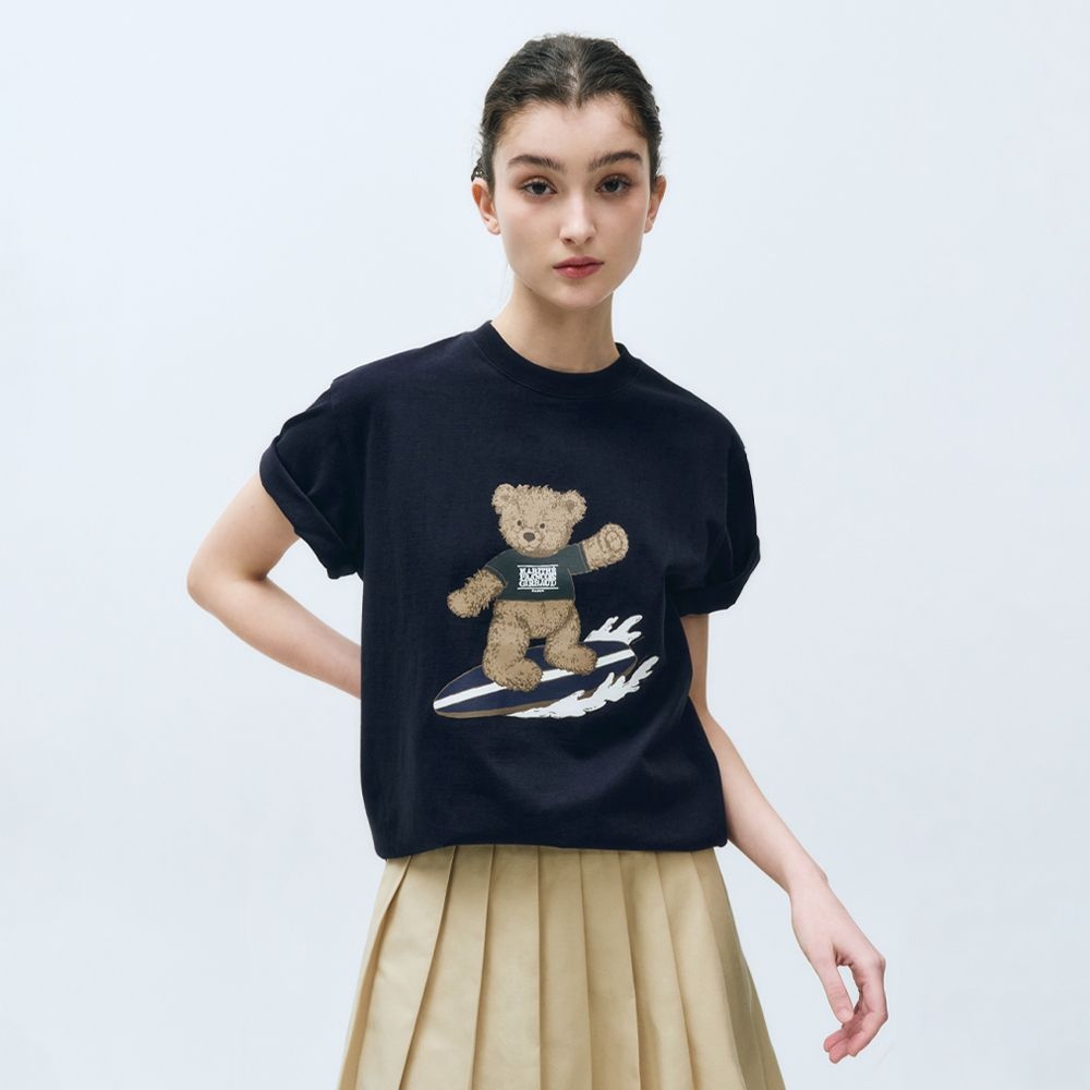 SURFING DOODLE BEAR TEE navy