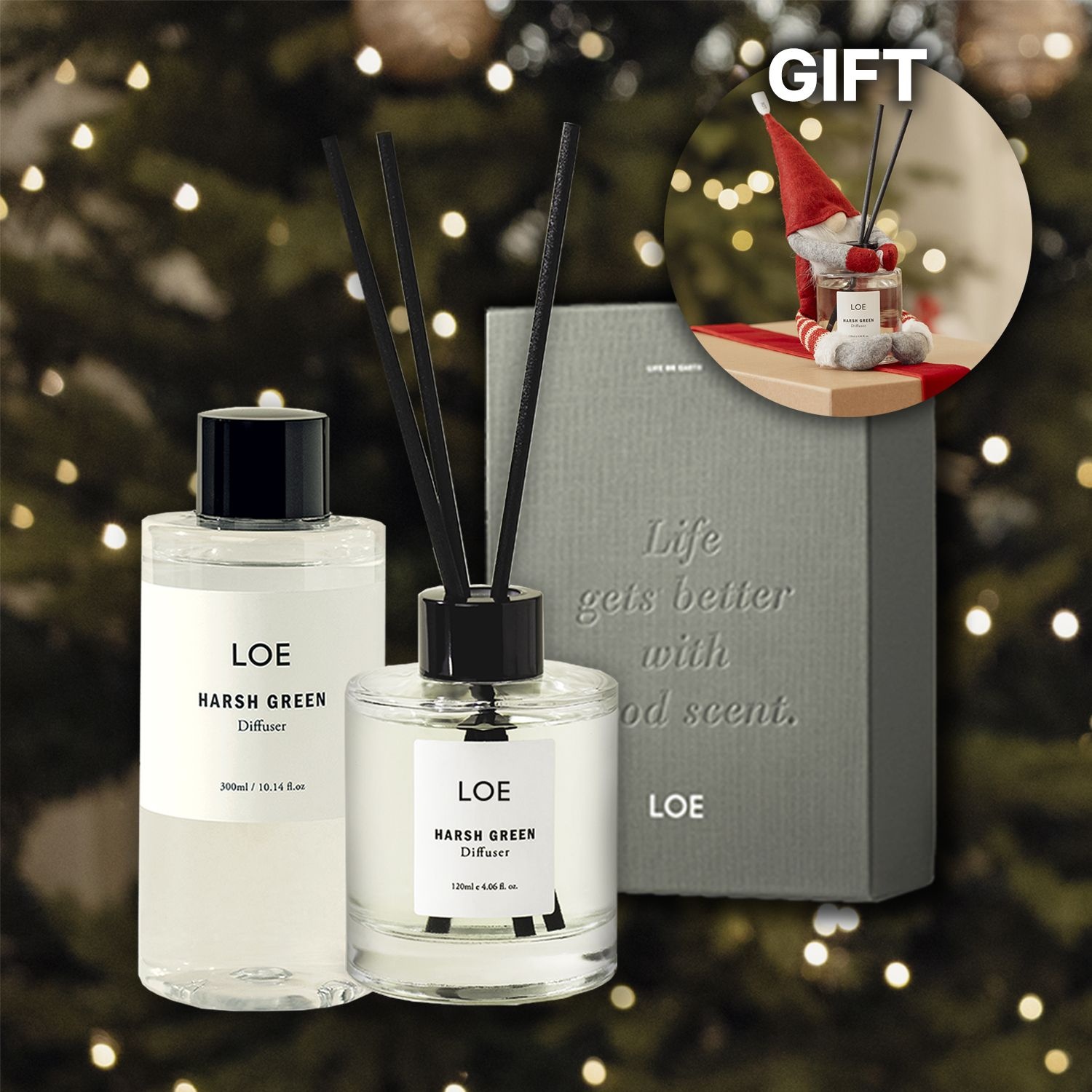 [로에]*인형 오너먼트 증정* LOE 디퓨저 선물세트 본품120ml + 리필300ml + 선물포장 : 롯데ON